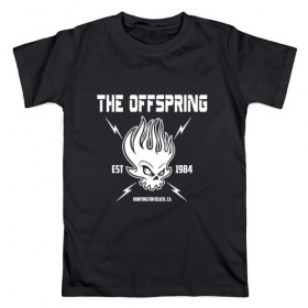 Мужская футболка хлопок с принтом The Offspring est 1984 в Екатеринбурге, 100% хлопок | прямой крой, круглый вырез горловины, длина до линии бедер, слегка спущенное плечо. | Тематика изображения на принте: offspring | офспринг | оффспринг | рок