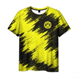 Мужская футболка 3D с принтом FC Borussia Dortmund в Екатеринбурге, 100% полиэфир | прямой крой, круглый вырез горловины, длина до линии бедер | боруссия | дортмунд