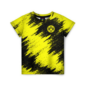 Детская футболка 3D с принтом FC Borussia Dortmund в Екатеринбурге, 100% гипоаллергенный полиэфир | прямой крой, круглый вырез горловины, длина до линии бедер, чуть спущенное плечо, ткань немного тянется | Тематика изображения на принте: боруссия | дортмунд