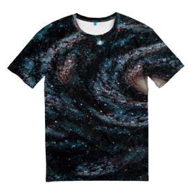 Мужская футболка 3D с принтом Галактика в Екатеринбурге, 100% полиэфир | прямой крой, круглый вырез горловины, длина до линии бедер | abstraction | cosmos | nebula | space | star | universe | абстракция | вселенная | звезды | космос | мир | планеты