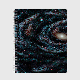 Тетрадь с принтом Галактика в Екатеринбурге, 100% бумага | 48 листов, плотность листов — 60 г/м2, плотность картонной обложки — 250 г/м2. Листы скреплены сбоку удобной пружинной спиралью. Уголки страниц и обложки скругленные. Цвет линий — светло-серый
 | abstraction | cosmos | nebula | space | star | universe | абстракция | вселенная | звезды | космос | мир | планеты