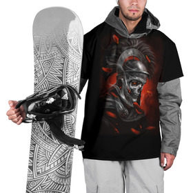 Накидка на куртку 3D с принтом Мертвый легионер в Екатеринбурге, 100% полиэстер |  | Тематика изображения на принте: зомби | легионер | рим | скелет | череп