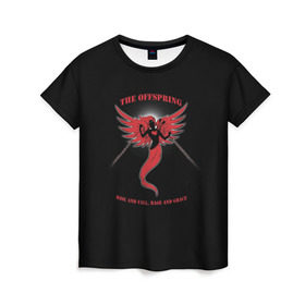 Женская футболка 3D с принтом The Offspring в Екатеринбурге, 100% полиэфир ( синтетическое хлопкоподобное полотно) | прямой крой, круглый вырез горловины, длина до линии бедер | the offspring | офспринг | оффспринг | рок