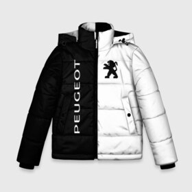 Зимняя куртка для мальчиков 3D с принтом Peugeot в Екатеринбурге, ткань верха — 100% полиэстер; подклад — 100% полиэстер, утеплитель — 100% полиэстер | длина ниже бедра, удлиненная спинка, воротник стойка и отстегивающийся капюшон. Есть боковые карманы с листочкой на кнопках, утяжки по низу изделия и внутренний карман на молнии. 

Предусмотрены светоотражающий принт на спинке, радужный светоотражающий элемент на пуллере молнии и на резинке для утяжки | Тематика изображения на принте: 206 | 207 | 208 | 307 | 308 | 407 | 408 | 907 | boxer | crossover | peugeot | sport | авто | автомобиль | знак | лого | машина | пежо | пежот | пезжо | седан | символ | спорт | тачка | хэтчбек | эмблема