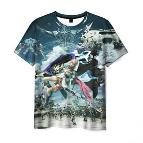 Мужская футболка 3D с принтом Final Fantasy XIII в Екатеринбурге, 100% полиэфир | прямой крой, круглый вырез горловины, длина до линии бедер | Тематика изображения на принте: 