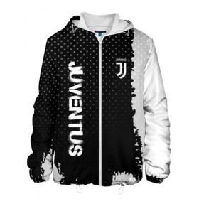 Мужская куртка 3D с принтом Juventus sport в Екатеринбурге, ткань верха — 100% полиэстер, подклад — флис | прямой крой, подол и капюшон оформлены резинкой с фиксаторами, два кармана без застежек по бокам, один большой потайной карман на груди. Карман на груди застегивается на липучку | 