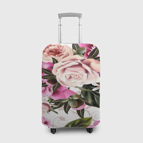 Чехол для чемодана 3D с принтом fashion rose в Екатеринбурге, 86% полиэфир, 14% спандекс | двустороннее нанесение принта, прорези для ручек и колес | 