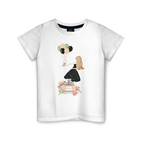 Детская футболка хлопок с принтом Fashion girl в Екатеринбурге, 100% хлопок | круглый вырез горловины, полуприлегающий силуэт, длина до линии бедер | 