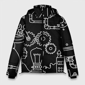 Мужская зимняя куртка 3D с принтом Стиль стимпанк в Екатеринбурге, верх — 100% полиэстер; подкладка — 100% полиэстер; утеплитель — 100% полиэстер | длина ниже бедра, свободный силуэт Оверсайз. Есть воротник-стойка, отстегивающийся капюшон и ветрозащитная планка. 

Боковые карманы с листочкой на кнопках и внутренний карман на молнии. | будущие | наука | прошлое | стимпанк | фантастика