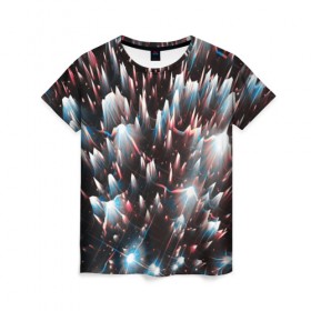 Женская футболка 3D с принтом Мерцание звёзд в Екатеринбурге, 100% полиэфир ( синтетическое хлопкоподобное полотно) | прямой крой, круглый вырез горловины, длина до линии бедер | 