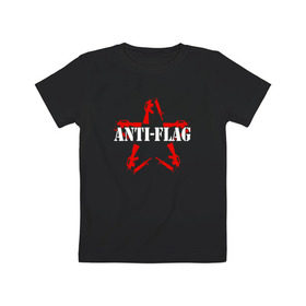 Детская футболка хлопок с принтом Anti-Flag в Екатеринбурге, 100% хлопок | круглый вырез горловины, полуприлегающий силуэт, длина до линии бедер | Тематика изображения на принте: american | attraction | dead | hardcore | not | punk | punks | rock | альтернатива | анти | группа | панк | рок | стрит | флаг