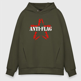 Мужское худи Oversize хлопок с принтом Anti-Flag в Екатеринбурге, френч-терри — 70% хлопок, 30% полиэстер. Мягкий теплый начес внутри —100% хлопок | боковые карманы, эластичные манжеты и нижняя кромка, капюшон на магнитной кнопке | american | attraction | dead | hardcore | not | punk | punks | rock | альтернатива | анти | группа | панк | рок | стрит | флаг