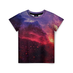 Детская футболка 3D с принтом Звездная ночь в Екатеринбурге, 100% гипоаллергенный полиэфир | прямой крой, круглый вырез горловины, длина до линии бедер, чуть спущенное плечо, ткань немного тянется | abstraction | cosmos | nebula | space | star | universe | абстракция | вселенная | звезды | космос | мир | планеты