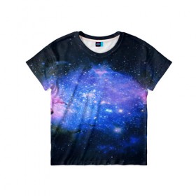 Детская футболка 3D с принтом Звёзды космоса в Екатеринбурге, 100% гипоаллергенный полиэфир | прямой крой, круглый вырез горловины, длина до линии бедер, чуть спущенное плечо, ткань немного тянется | abstraction | cosmos | nebula | space | star | universe | абстракция | вселенная | звезды | космос | мир | планеты