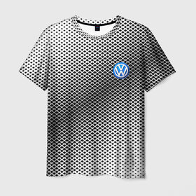Мужская футболка 3D с принтом VOLKSWAGEN SPORT в Екатеринбурге, 100% полиэфир | прямой крой, круглый вырез горловины, длина до линии бедер | 