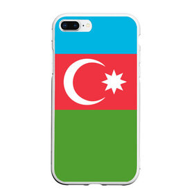 Чехол для iPhone 7Plus/8 Plus матовый с принтом Азербайджан в Екатеринбурге, Силикон | Область печати: задняя сторона чехла, без боковых панелей | azerbaijan | azrbaycan | звезда | ислам | полумесяц | флаг