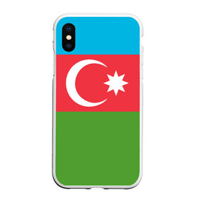 Чехол для iPhone XS Max матовый с принтом Азербайджан в Екатеринбурге, Силикон | Область печати: задняя сторона чехла, без боковых панелей | azerbaijan | azrbaycan | звезда | ислам | полумесяц | флаг