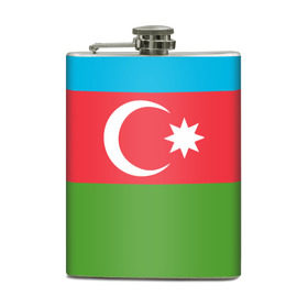 Фляга с принтом Азербайджан в Екатеринбурге, металлический корпус | емкость 0,22 л, размер 125 х 94 мм. Виниловая наклейка запечатывается полностью | azerbaijan | azrbaycan | звезда | ислам | полумесяц | флаг