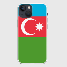 Чехол для iPhone 13 mini с принтом Азербайджан в Екатеринбурге,  |  | azerbaijan | azrbaycan | звезда | ислам | полумесяц | флаг