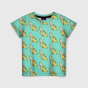 Детская футболка 3D с принтом Бааны в Екатеринбурге, 100% гипоаллергенный полиэфир | прямой крой, круглый вырез горловины, длина до линии бедер, чуть спущенное плечо, ткань немного тянется | banana | food | vegan | vegetarian | банан | веган | вегетарианство | еда