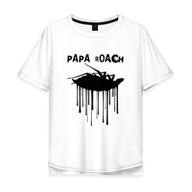 Мужская футболка хлопок Oversize с принтом Papa Roach в Екатеринбурге, 100% хлопок | свободный крой, круглый ворот, “спинка” длиннее передней части | papa roach | roach | папа роач | папароач | папароч | роач | роч