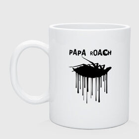 Кружка с принтом Papa Roach в Екатеринбурге, керамика | объем — 330 мл, диаметр — 80 мм. Принт наносится на бока кружки, можно сделать два разных изображения | Тематика изображения на принте: papa roach | roach | папа роач | папароач | папароч | роач | роч
