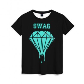 Женская футболка 3D с принтом Swag diamond в Екатеринбурге, 100% полиэфир ( синтетическое хлопкоподобное полотно) | прямой крой, круглый вырез горловины, длина до линии бедер | 