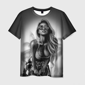 Мужская футболка 3D с принтом Trap girl в Екатеринбурге, 100% полиэфир | прямой крой, круглый вырез горловины, длина до линии бедер | девушка | мода | пляж | стиль