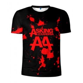 Мужская футболка 3D спортивная с принтом Asking Alexandria в Екатеринбурге, 100% полиэстер с улучшенными характеристиками | приталенный силуэт, круглая горловина, широкие плечи, сужается к линии бедра | 