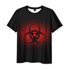 Мужская футболка 3D с принтом Биологическая Опасность в Екатеринбурге, 100% полиэфир | прямой крой, круглый вырез горловины, длина до линии бедер | биологическая  | опасность