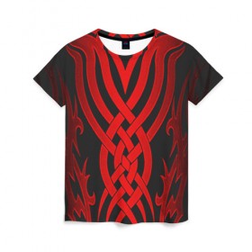 Женская футболка 3D с принтом Ornament II в Екатеринбурге, 100% полиэфир ( синтетическое хлопкоподобное полотно) | прямой крой, круглый вырез горловины, длина до линии бедер | орнамент | рисунок | тату | татуировка | узор
