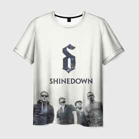 Мужская футболка 3D с принтом Shinedown band в Екатеринбурге, 100% полиэфир | прямой крой, круглый вырез горловины, длина до линии бедер | Тематика изображения на принте: 