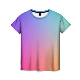Женская футболка 3D с принтом Абстракция Градиент Текстура в Екатеринбурге, 100% полиэфир ( синтетическое хлопкоподобное полотно) | прямой крой, круглый вырез горловины, длина до линии бедер | gradient | разноцветный | яркий