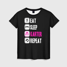 Женская футболка 3D с принтом Вика Картер в Екатеринбурге, 100% полиэфир ( синтетическое хлопкоподобное полотно) | прямой крой, круглый вырез горловины, длина до линии бедер | streamfest | стрим | стримфест | твитч | твич | фест