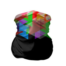 Бандана-труба 3D с принтом Калейдоскоп чёрный в Екатеринбурге, 100% полиэстер, ткань с особыми свойствами — Activecool | плотность 150‒180 г/м2; хорошо тянется, но сохраняет форму | Тематика изображения на принте: калейдоскоп | мозаика | разноцветный | черный | яркий