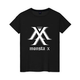 Женская футболка хлопок с принтом MONSTA X_5 в Екатеринбурге, 100% хлопок | прямой крой, круглый вырез горловины, длина до линии бедер, слегка спущенное плечо | monsta x | монст х