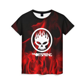 Женская футболка 3D с принтом The Offspring в Екатеринбурге, 100% полиэфир ( синтетическое хлопкоподобное полотно) | прямой крой, круглый вырез горловины, длина до линии бедер | punk | rock | the offspring | альтернативный хип хоп | группа | инди поп | музыка | музыкальное произведение | ноты | огонь | панк | регги | рок | синти поп