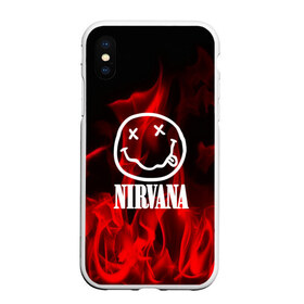 Чехол для iPhone XS Max матовый с принтом NIRVANA в Екатеринбурге, Силикон | Область печати: задняя сторона чехла, без боковых панелей | nirvana | punk | rock | альтернативный хип хоп | группа | инди поп | музыка | музыкальное произведение | ноты | панк | регги | рок | синти поп