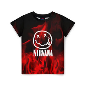 Детская футболка 3D с принтом NIRVANA в Екатеринбурге, 100% гипоаллергенный полиэфир | прямой крой, круглый вырез горловины, длина до линии бедер, чуть спущенное плечо, ткань немного тянется | nirvana | punk | rock | альтернативный хип хоп | группа | инди поп | музыка | музыкальное произведение | ноты | панк | регги | рок | синти поп