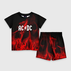 Детский костюм с шортами 3D с принтом AC DC в Екатеринбурге,  |  | ac dc | punk | rock | альтернативный хип хоп | группа | инди поп | музыка | музыкальное произведение | ноты | панк | регги | рок | синти поп