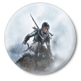 Значок с принтом Tomb Raider в Екатеринбурге,  металл | круглая форма, металлическая застежка в виде булавки | croft | lara | raider | tomb | гробниц | крофт | лара | расхитительница