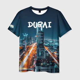 Мужская футболка 3D с принтом Dubai в Екатеринбурге, 100% полиэфир | прямой крой, круглый вырез горловины, длина до линии бедер | 