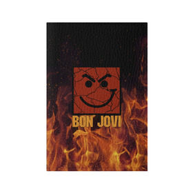 Обложка для паспорта матовая кожа с принтом Bon Jovi в Екатеринбурге, натуральная матовая кожа | размер 19,3 х 13,7 см; прозрачные пластиковые крепления | Тематика изображения на принте: 