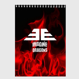 Скетчбук с принтом IMAGINE DRAGONS в Екатеринбурге, 100% бумага
 | 48 листов, плотность листов — 100 г/м2, плотность картонной обложки — 250 г/м2. Листы скреплены сверху удобной пружинной спиралью | imagine dragons | punk | rock | альтернативный хип хоп | группа | инди поп | музыка | музыкальное произведение | ноты | панк | регги | рок | синти поп