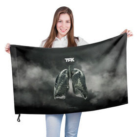 Флаг 3D с принтом TFK Exhale в Екатеринбурге, 100% полиэстер | плотность ткани — 95 г/м2, размер — 67 х 109 см. Принт наносится с одной стороны | tfk | thousand foot krutch