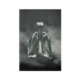 Обложка для паспорта матовая кожа с принтом TFK Exhale в Екатеринбурге, натуральная матовая кожа | размер 19,3 х 13,7 см; прозрачные пластиковые крепления | tfk | thousand foot krutch