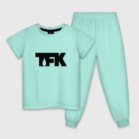 Детская пижама хлопок с принтом TFK logo black в Екатеринбурге, 100% хлопок |  брюки и футболка прямого кроя, без карманов, на брюках мягкая резинка на поясе и по низу штанин
 | tfk | thousand foot krutch