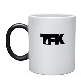 Кружка хамелеон с принтом TFK logo black в Екатеринбурге, керамика | меняет цвет при нагревании, емкость 330 мл | Тематика изображения на принте: tfk | thousand foot krutch