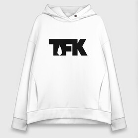 Женское худи Oversize хлопок с принтом TFK logo black в Екатеринбурге, френч-терри — 70% хлопок, 30% полиэстер. Мягкий теплый начес внутри —100% хлопок | боковые карманы, эластичные манжеты и нижняя кромка, капюшон на магнитной кнопке | tfk | thousand foot krutch