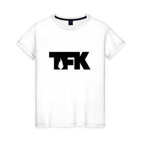 Женская футболка хлопок с принтом TFK logo black в Екатеринбурге, 100% хлопок | прямой крой, круглый вырез горловины, длина до линии бедер, слегка спущенное плечо | tfk | thousand foot krutch